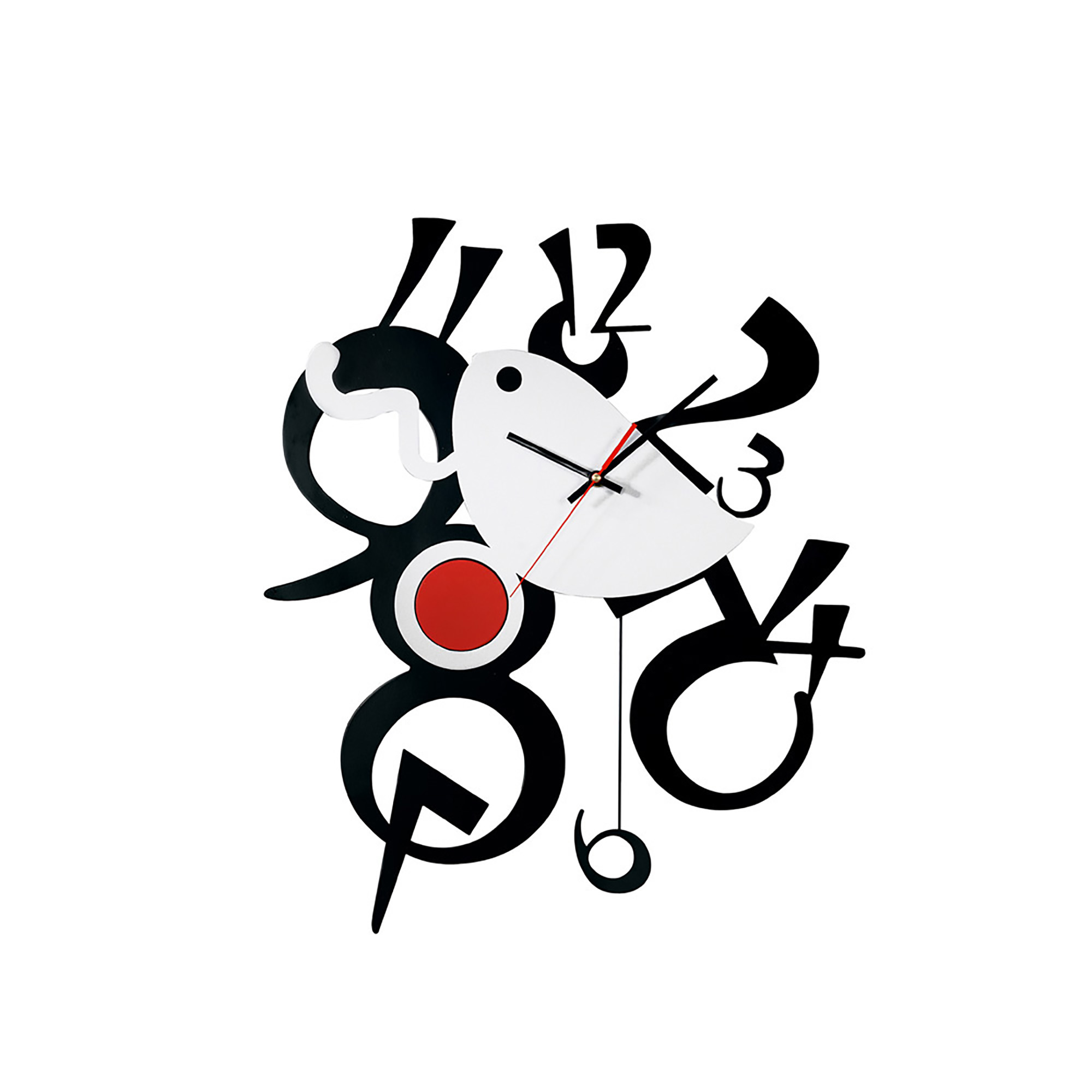 IL70094  Infinity Picasso Clock Black/Silver/Red